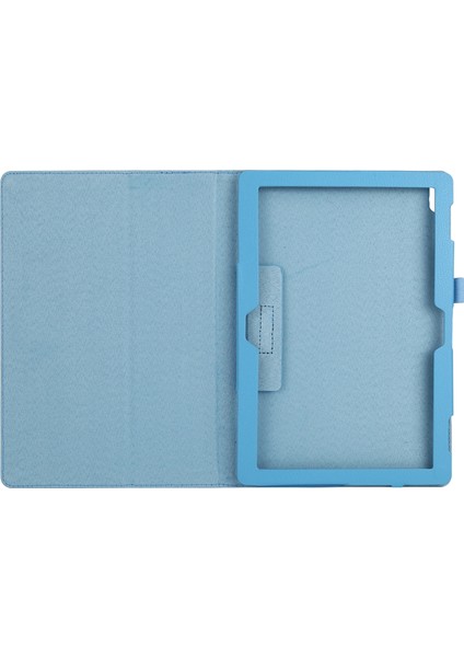 Lenovo Tab 4 10 Plus (TB-X704) / Sekme 4 10 (TB-X304) Litchi Doku Kılıfı Gökyüzü Mavisi (Yurt Dışından) fırsatları