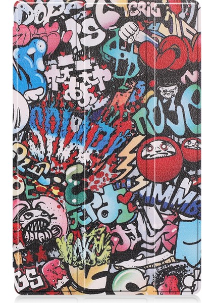 Lenovo Tab M10 Hd 2. Gen TB-X306 Boyalı Desen Kılıfı Graffiti (Yurt Dışından)