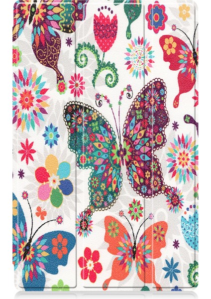 Lenovo Tab M10 Hd 2. Gen TB-X306 Boyalı Desen Kılıfı Renk Kelebek (Yurt Dışından)