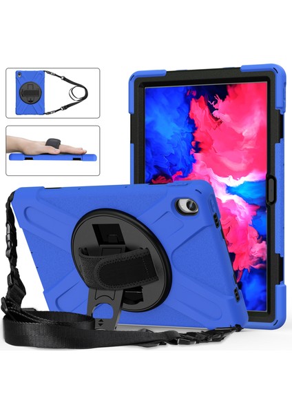 Lenovo Için Şok Geçirmez Silikon+Pc Kılıfsı P11 TB-J606F (Mavi) Mavi (Yurt Dışından)