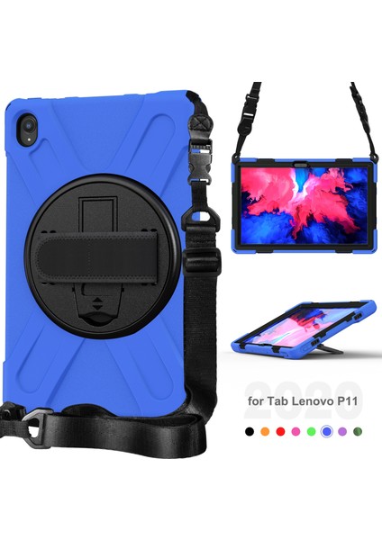Lenovo Için Şok Geçirmez Silikon+Pc Kılıfsı P11 TB-J606F (Mavi) Mavi (Yurt Dışından) modelleri