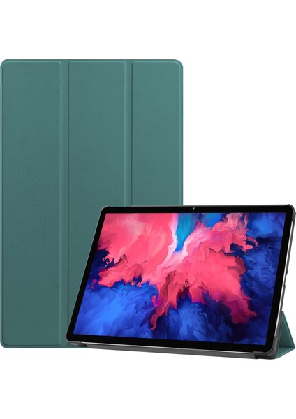 Lenovo Için P11 (TB-J606F) Deri Çantası Koyu Yeşil (Yurt Dışından) modelleri