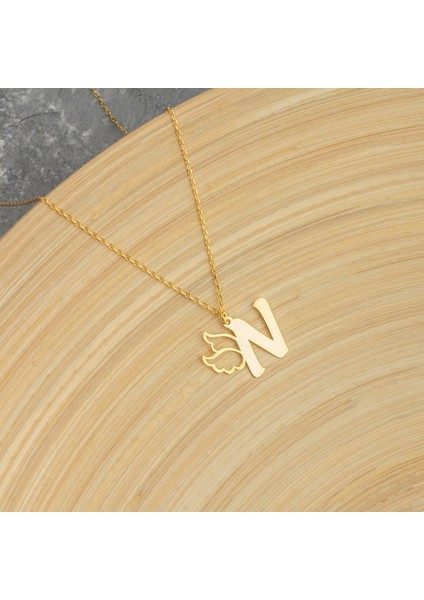 925 Ayar Gümüş Kanatlı Harf Kolye modelleri