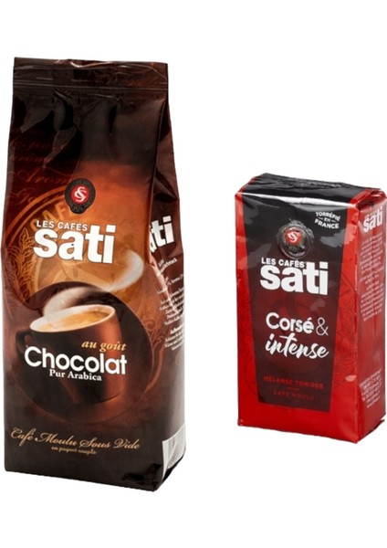 Öğütülmüş Çikolata Aromalı Filtre Kahve 250 Gr+Tchibo Les Cafes Sati Corsé & Intense Filtre Kahve 250GR