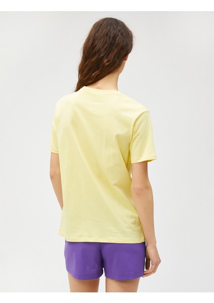 Baskılı Tişört Kısa Kollu Bisiklet Yaka Pamuklu fırsatları