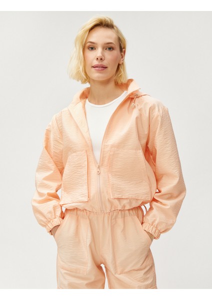 Oversize Crop Ceket Kapüşonlu Cepli modelleri