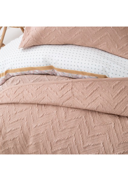 Bedding Curly Çift Kişilik Yatak Örtüsü Seti - Gül Kurusu
