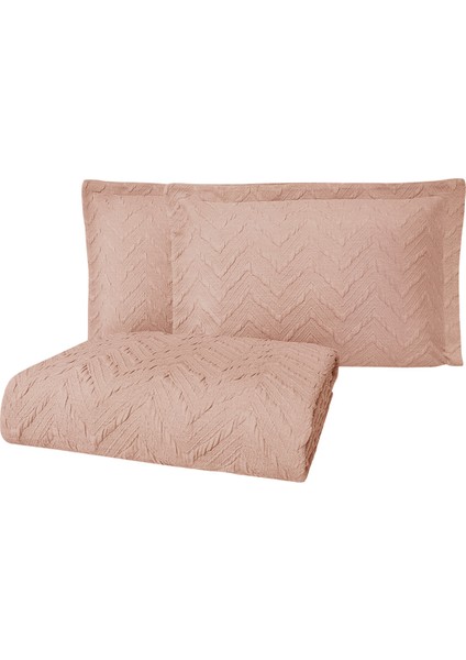 Bedding Curly Çift Kişilik Yatak Örtüsü Seti - Gül Kurusu