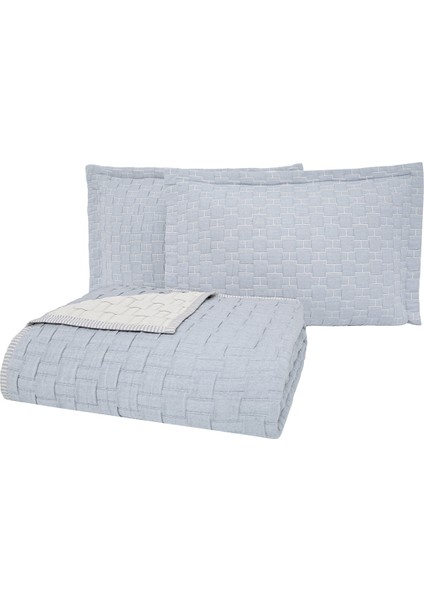 Bedding Velma Tek Kişilik Yatak Örtüsü Seti - Indigo/bej