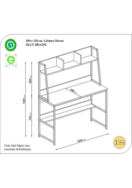 Olive 120 Çalışma Masası Safirmeşe