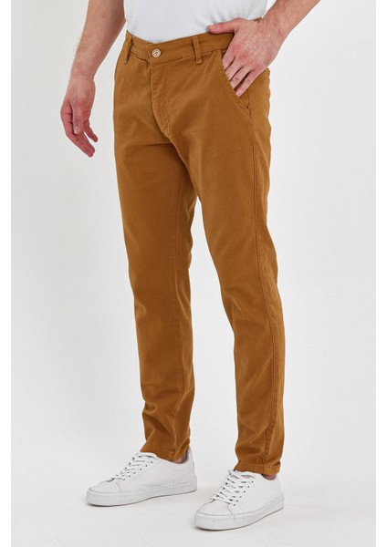 Erkek Slim Fit Chino Pantolon Taba fiyatları