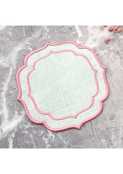 Pembe Renkli Çift Sargı Nakışlı Kokteyl Peçetesi