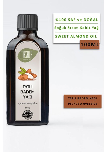 Tatlı Badem Yağı Soğuk Pres 100 ml