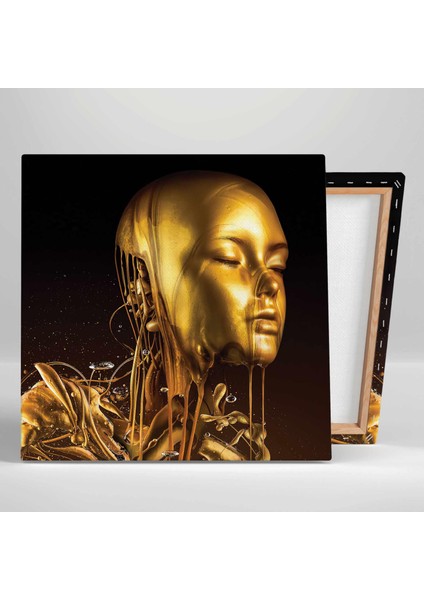 Sarı Krizantem Çiçekleri Ve Kıvırcık Saçlı Kadın Yatay Kanvas Tablo fiyatları