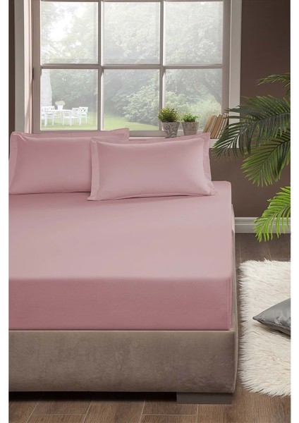 Lüx Lastikli Penye Çarşaf 100X200CM Gül Kurusu Renk