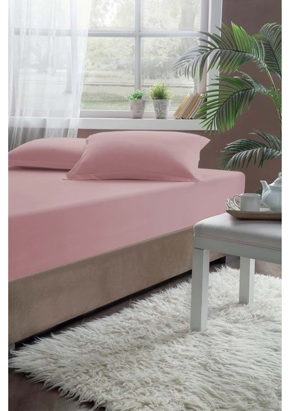 Lüx Lastikli Penye Çarşaf 100X200CM Gül Kurusu Renk fiyatları