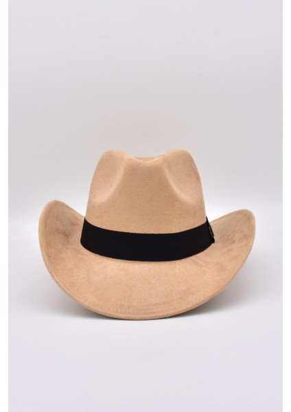 Erkek Nubuk Western Şapka - Bej
