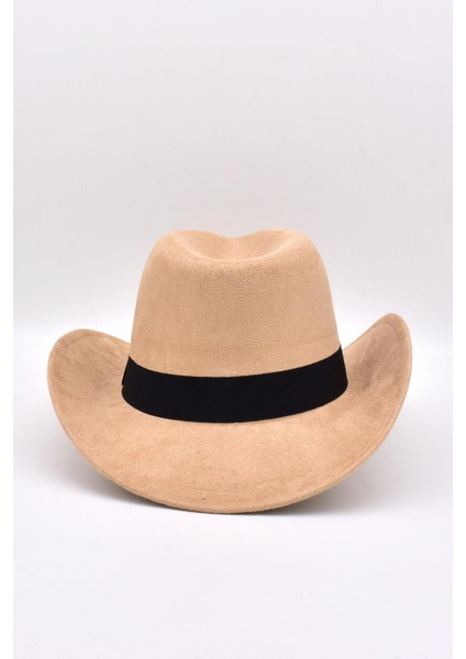 Erkek Nubuk Western Şapka - Bej indirimleri