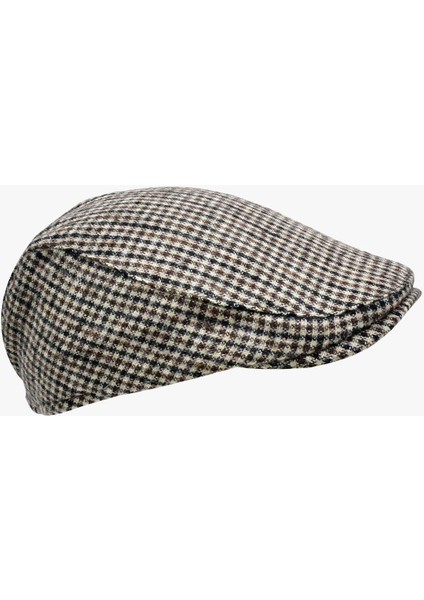 Mikro Bej Desenli Astarlı Yün Kasket Şapka fiyatları