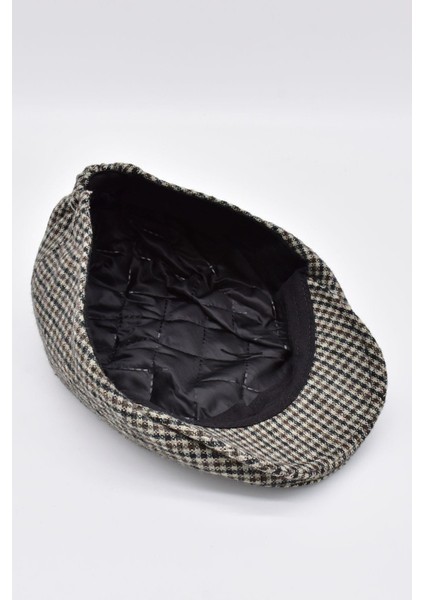 Mikro Bej Desenli Astarlı Yün Kasket Şapka fırsatları