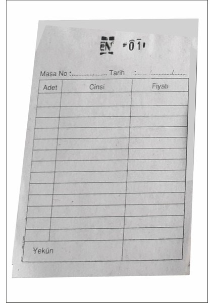 Mini Cep Adisyon Fişi, Adisyon Defteri 7X11 cm 100 Yapraklı Numaralı fiyatları