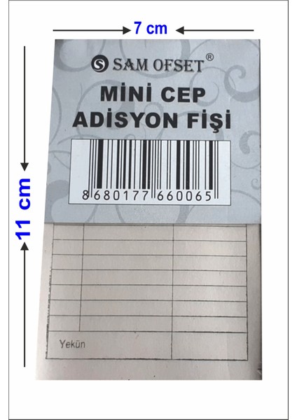 Mini Cep Adisyon Fişi, Adisyon Defteri 7X11 cm 100 Yapraklı Numaralı fırsatları