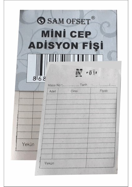 Mini Cep Adisyon Fişi, Adisyon Defteri 7X11 cm 100 Yapraklı Numaralı indirimleri