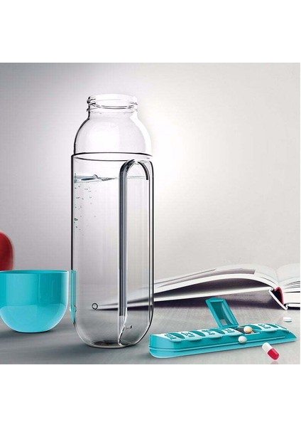 Haftalık Ilaç Organizerli Plastik Su Şişesi 600 ml modelleri