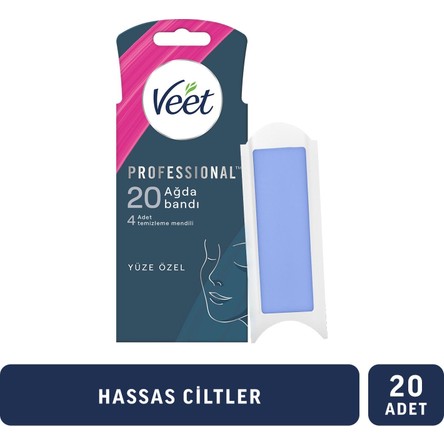 Veet Professional Yüz Ağda Bandı 20'li Hassas Ciltler