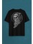 Skull Kuru Kafa Kulaklık Listen Music Baskılı Oversize Tişört Unisex T-Shirt10 1