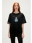 Re-Save Recycle Siyah T-Shirt Baskılı Kadın Tişört10 1