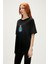 Re-Save Recycle Siyah T-Shirt Baskılı Kadın Tişört10 2