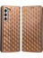 For Samsung Galaxy S23 Için Tam Koruma Arka Kapak Plus Rhombus Desen Basılı Pu Deri Flip Folio Telefon Kılıfı Cüzdan Stand (Yurt Dışından) 1