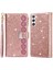 For Samsung Galaxy S23 Için Plus Kart Tutucu Damla Geçirmez Telefon Kapağı Lazer Oyma Glittery Yıldızlı Tarz Fermuar Cüzdan Stand Deri Telefon Kılıfı Kayış (Yurt Dışından) 1