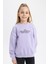 Kız Çocuk Relax Fit Bisiklet Yaka Baskılı Sweatshirt Z4188A623SP 1