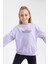Kız Çocuk Relax Fit Bisiklet Yaka Baskılı Sweatshirt Z4188A623SP 4