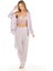 Kadın 3 Lü Dantel Büstiyerli Jakarlı Saten Lila Pijama Takımı 4C8T0N4 1