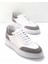 Beyaz Gri Leather Erkek Casual Ayakkabı E01901533903 1