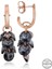 Swarovski Crystal Taşlı Gümüş Salkım Sallantılı Çivili Kadın Küpe 1