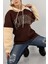 Kadın Sweatshirt Kapüşonlu Baskılı Üç Iplik 4