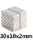30 x 10 x 2 mm Boy:30 En:10 Kalınlık 2 mm Köşeli Neodyum Mıknatıs 1