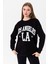 Kadın Sweatshirt Üç Iplik Bisiklet Yaka Düşük Omuz 1
