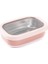 Pembe Paslanmaz Çelik Dikdörtgen Yemek Taşıma Kabı 470 ml Çift Katlı Yapı 1
