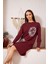 Darlin Moda Bordo Baskılı Düğme Detaylı Tunik DM60346 3