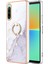 Sony Xperia 10 Iv 5g Yb Imd Serisi-10 Yüzük Kickstand Imd Mermer Desenli Telefon Kılıfı Elektrokaplama Çerçevesi Tpu Anti-Damla Kapağı (Yurt Dışından) 1