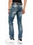 C-1178 Parça Dikişli Cep Detaylı Mavi Erkek Kot Jeans 5