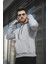 Janvier Üç Iplik Şardonlu Fitted Kapüşonlu Basic Erkek Sweatshirt 4