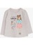 Kız Çocuk Uzun Kollu Tişört Baskılı 1-4 Yaş, Bej Melanj 1