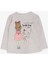 Kız Çocuk Uzun Kollu Tişört Baskılı 1-4 Yaş, Bej Melanj 2