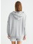 Kapüşon Yaka Baskılı Gri Kadın Sweatshirt K-Kalıs 5